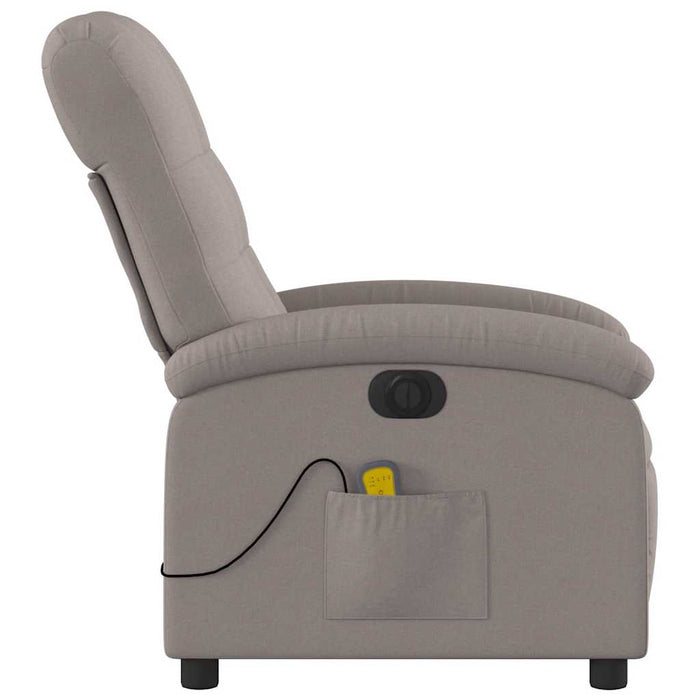 Fotoliu electric de masaj rabatabil, gri taupe, textil - WALTI WALTI