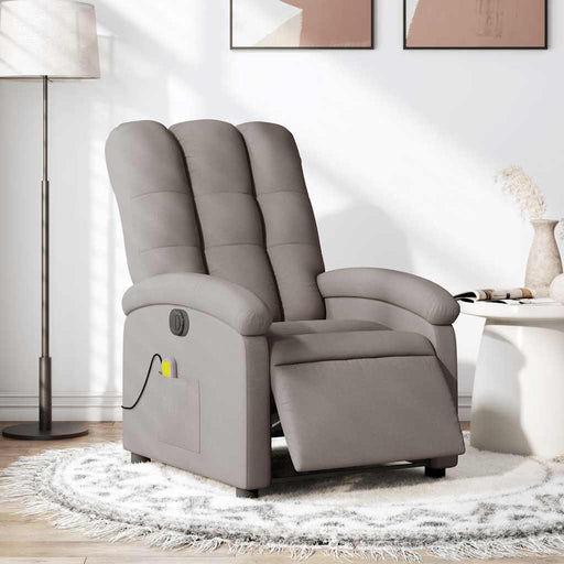 Fotoliu electric de masaj rabatabil, gri taupe, textil - WALTI WALTI