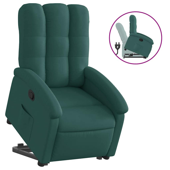 Fotoliu rabatabil ridicare pe verticală, verde închis, textil - WALTI WALTI