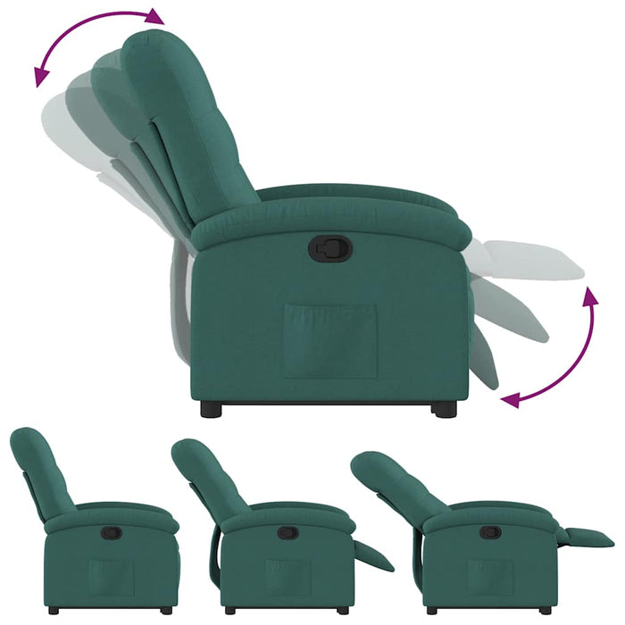 Fotoliu rabatabil ridicare pe verticală, verde închis, textil - WALTI WALTI