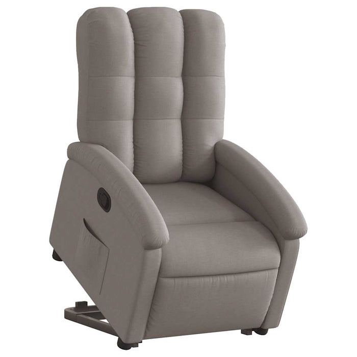 Fotoliu rabatabil cu ridicare pe verticală, gri taupe, textil - WALTI WALTI