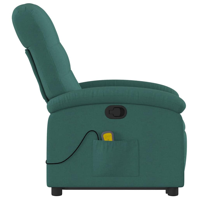 Fotoliu rabatabil de masaj, cu ridicare, verde închis, textil - WALTI WALTI