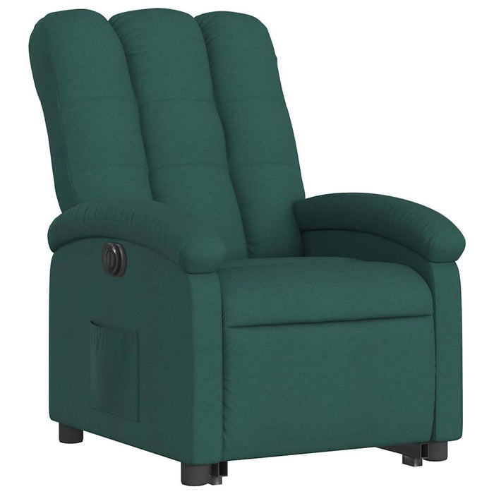 Fotoliu electric rabatabil cu ridicare, verde închis, textil WALTI