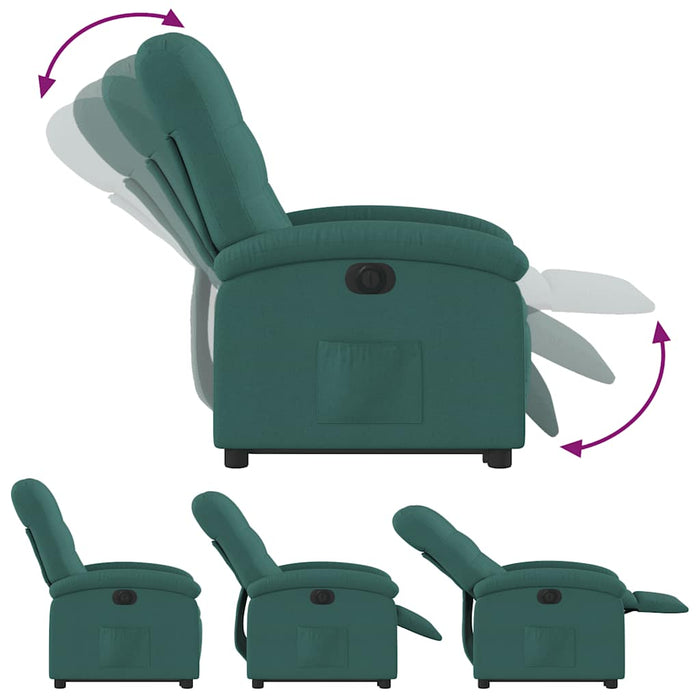 Fotoliu electric rabatabil cu ridicare, verde închis, textil WALTI