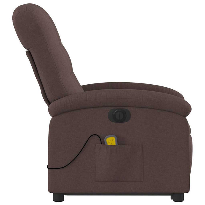Fotoliu electric masaj rabatabil cu ridicare maro închis textil - WALTI WALTI