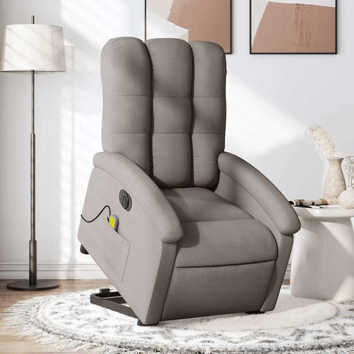 Fotoliu electric masaj rabatabil cu ridicare, gri taupe, textil - WALTI WALTI