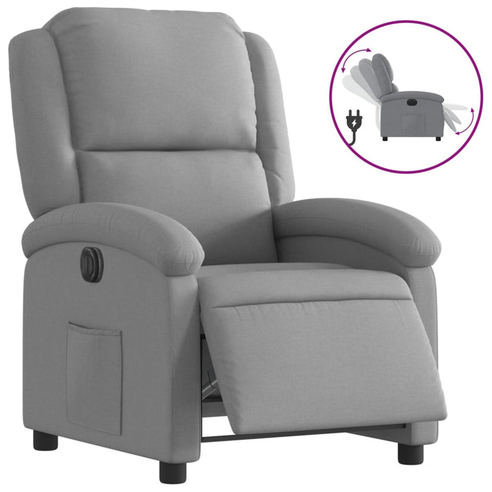 Fotoliu rabatabil electric, gri deschis, textil - WALTI WALTI