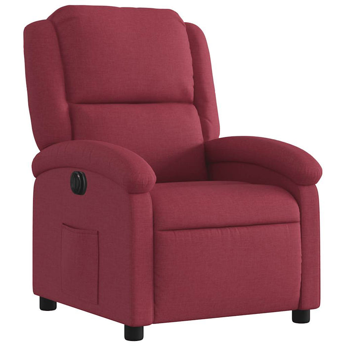 Fotoliu rabatabil electric, roșu vin, material textil - WALTI WALTI
