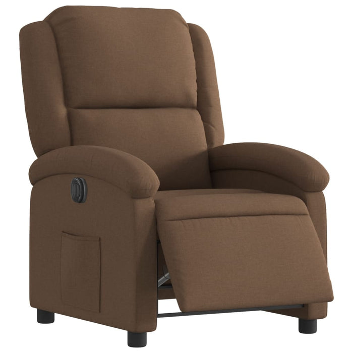Fotoliu rabatabil electric, maro, material textil WALTI