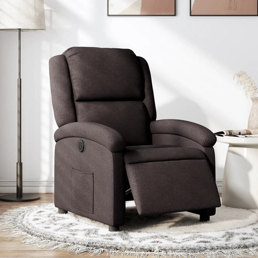 Fotoliu rabatabil electric, maro închis, material textil - WALTI WALTI