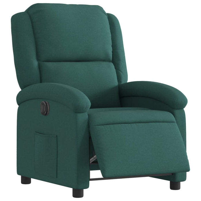 Fotoliu rabatabil electric, verde închis, material textil WALTI