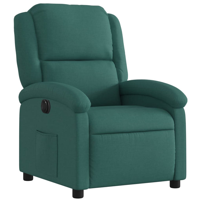 Fotoliu rabatabil electric, verde închis, material textil WALTI