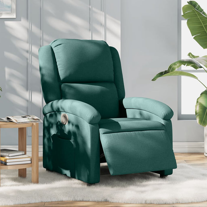 Fotoliu rabatabil electric, verde închis, material textil WALTI