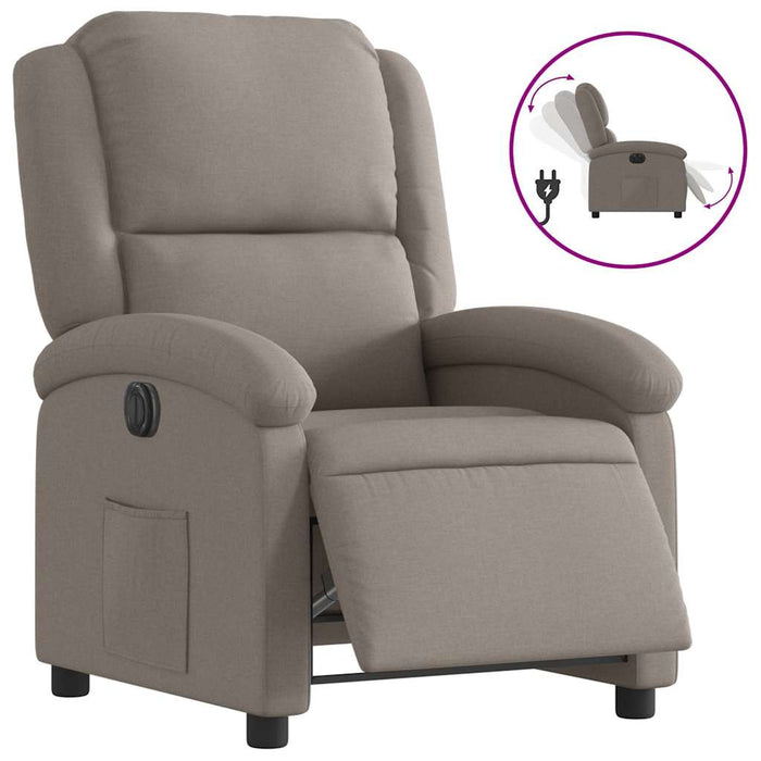 Fotoliu rabatabil electric, gri taupe, material textil - WALTI WALTI