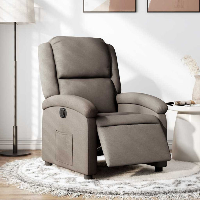 Fotoliu rabatabil electric, gri taupe, material textil - WALTI WALTI
