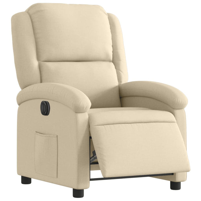 Fotoliu rabatabil electric, crem, material textil - WALTI WALTI
