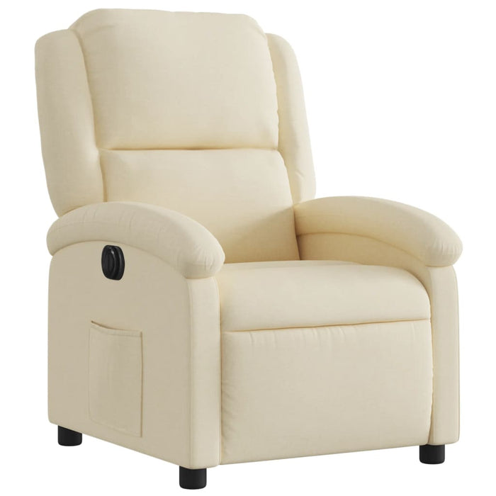 Fotoliu rabatabil electric, crem, material textil - WALTI WALTI
