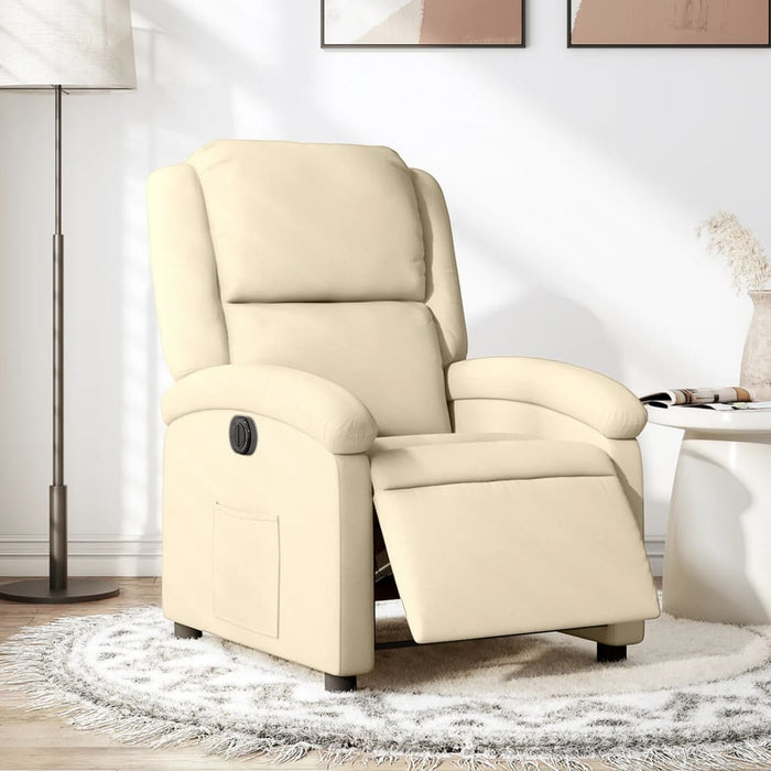 Fotoliu rabatabil electric, crem, material textil - WALTI WALTI