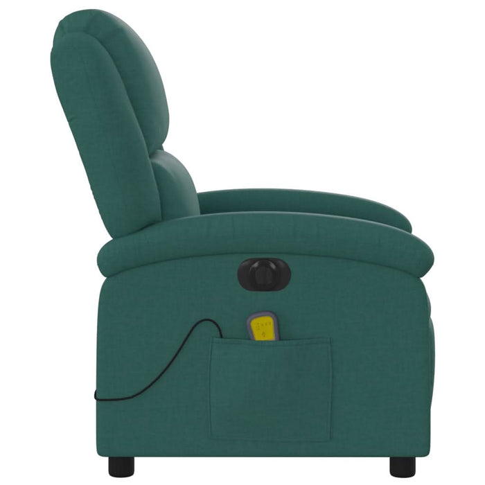 Fotoliu electric de masaj rabatabil, verde închis, textil - WALTI WALTI