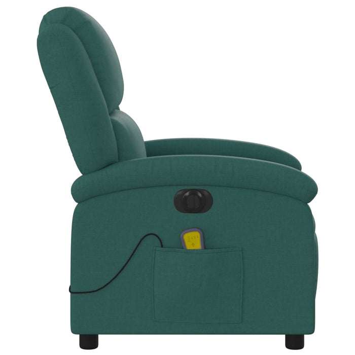Fotoliu electric de masaj rabatabil, verde închis, textil WALTI
