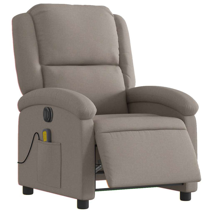Fotoliu electric de masaj rabatabil, gri taupe, textil WALTI