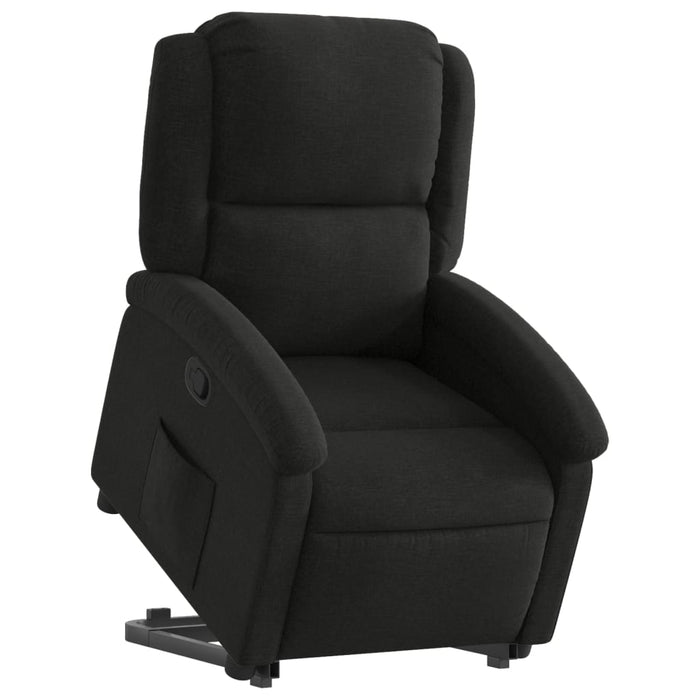 Fotoliu rabatabil cu ridicare pe verticală, negru, textil WALTI