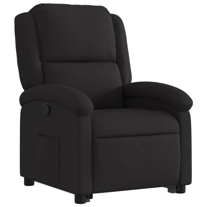Fotoliu rabatabil cu ridicare pe verticală, negru, textil WALTI