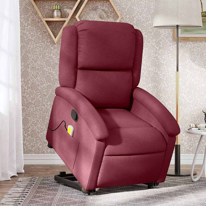 Fotoliu rabatabil cu ridicare, roșu vin, material textil - WALTI WALTI