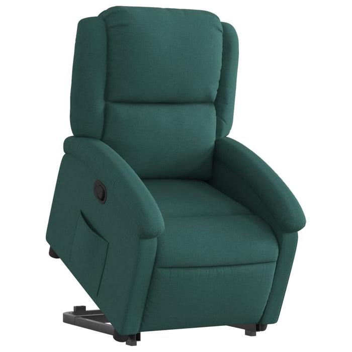 Fotoliu rabatabil ridicare pe verticală, verde închis, textil - WALTI WALTI