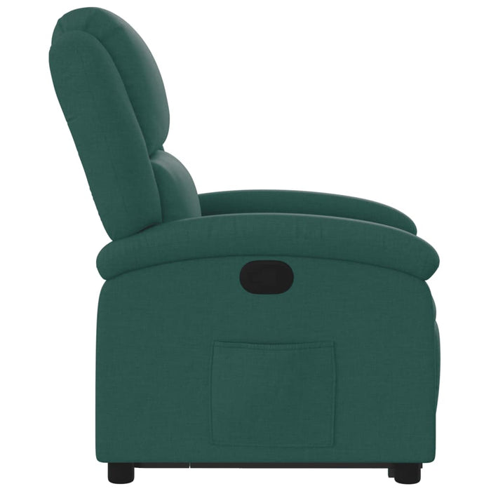 Fotoliu rabatabil ridicare pe verticală, verde închis, textil - WALTI WALTI
