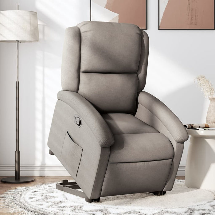 Fotoliu rabatabil cu ridicare pe verticală, gri taupe, textil - WALTI WALTI