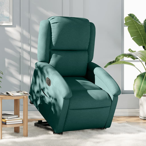 Fotoliu electric rabatabil cu ridicare, verde închis, textil - WALTI WALTI