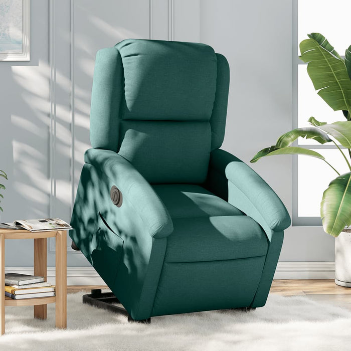 Fotoliu electric rabatabil cu ridicare, verde închis, textil - WALTI WALTI