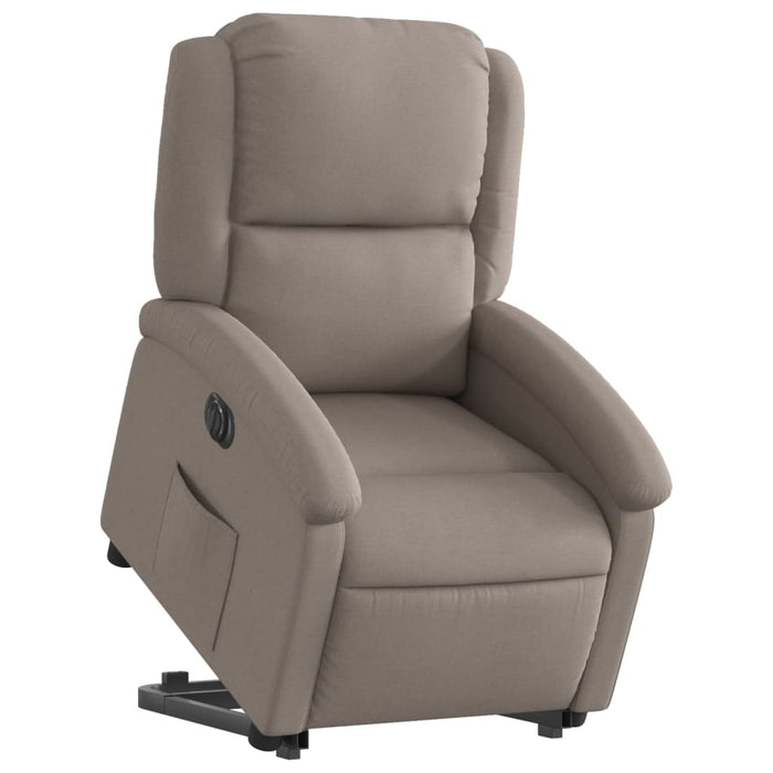 Fotoliu electric rabatabil cu ridicare, gri taupe, textil WALTI