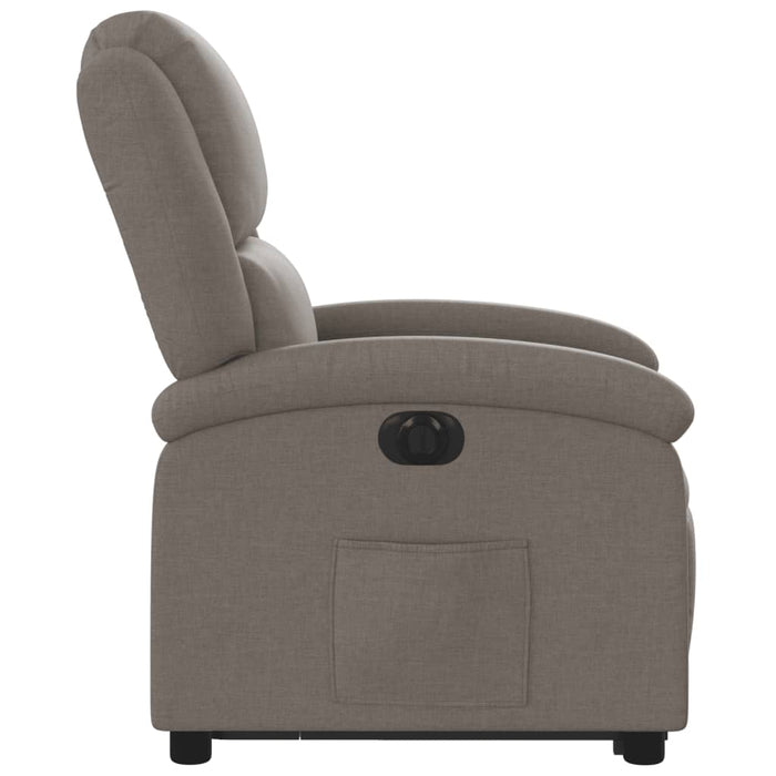 Fotoliu electric rabatabil cu ridicare, gri taupe, textil WALTI