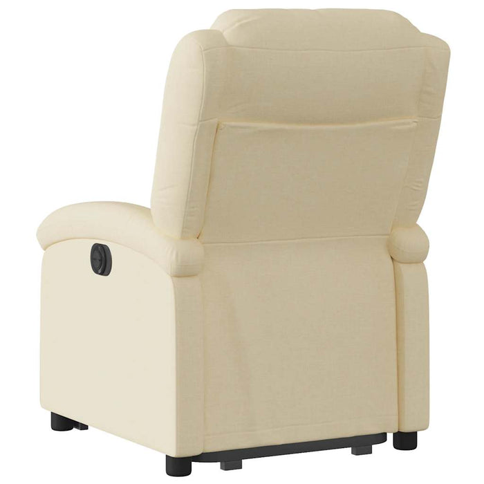 Fotoliu electric rabatabil cu ridicare, crem, textil - WALTI WALTI