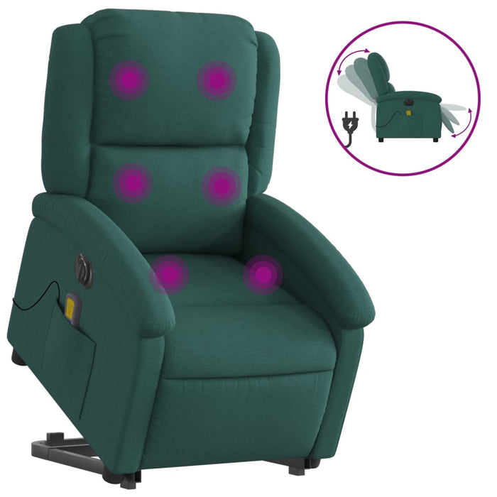 Fotoliu electric masaj rabatabil / ridicare verde închis textil - WALTI WALTI