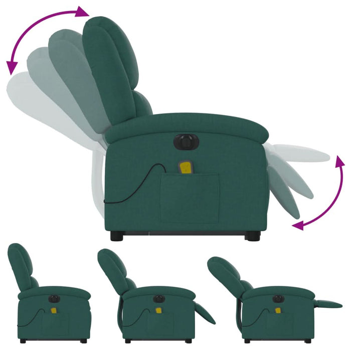 Fotoliu electric masaj rabatabil / ridicare verde închis textil - WALTI WALTI