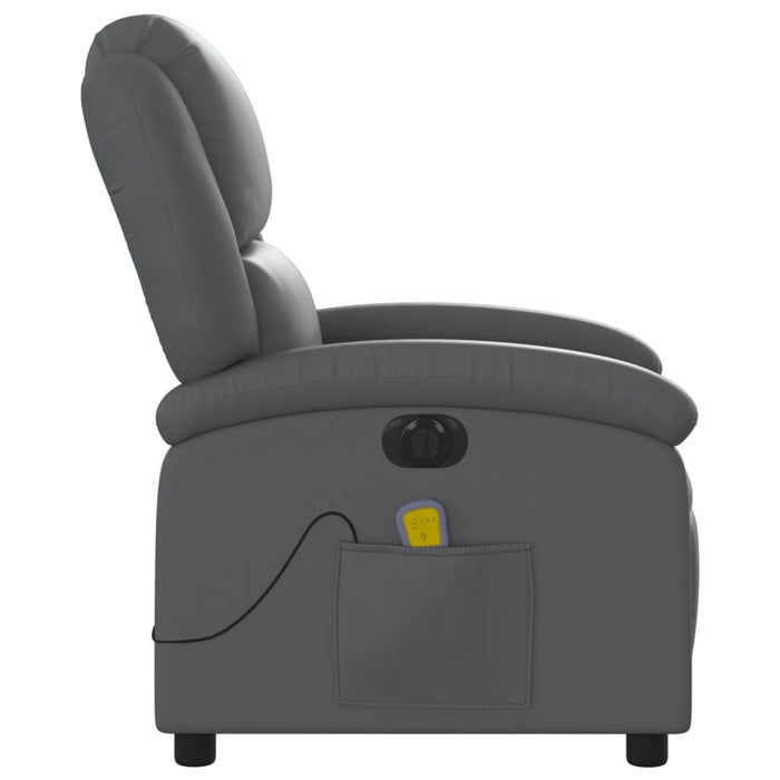 Fotoliu de masaj electric rabatabil, gri, piele ecologică - WALTI WALTI