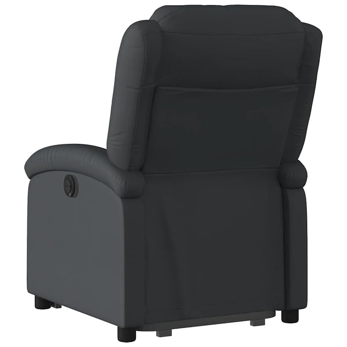 Fotoliu rabatabil electric cu ridicare, negru, piele naturală - WALTI WALTI