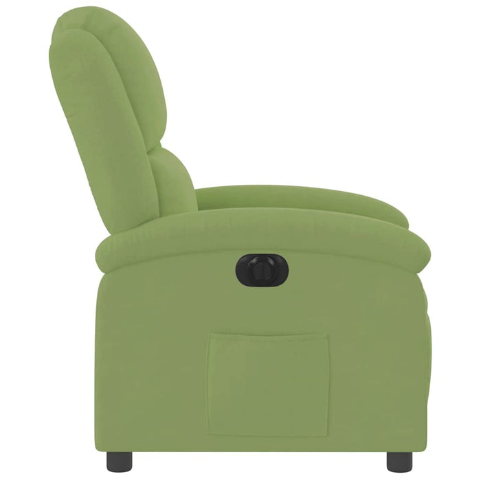 Fotoliu rabatabil electric, verde deschis, catifea WALTI