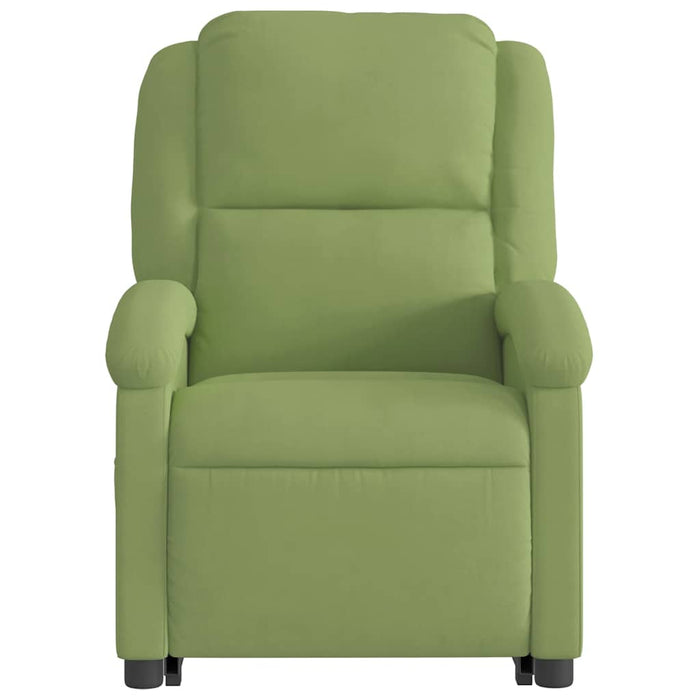Fotoliu de masaj cu ridicare, verde deschis, catifea WALTI
