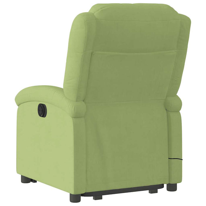 Fotoliu de masaj cu ridicare, verde deschis, catifea WALTI