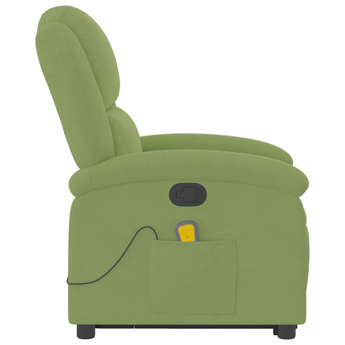 Fotoliu de masaj cu ridicare, verde deschis, catifea WALTI