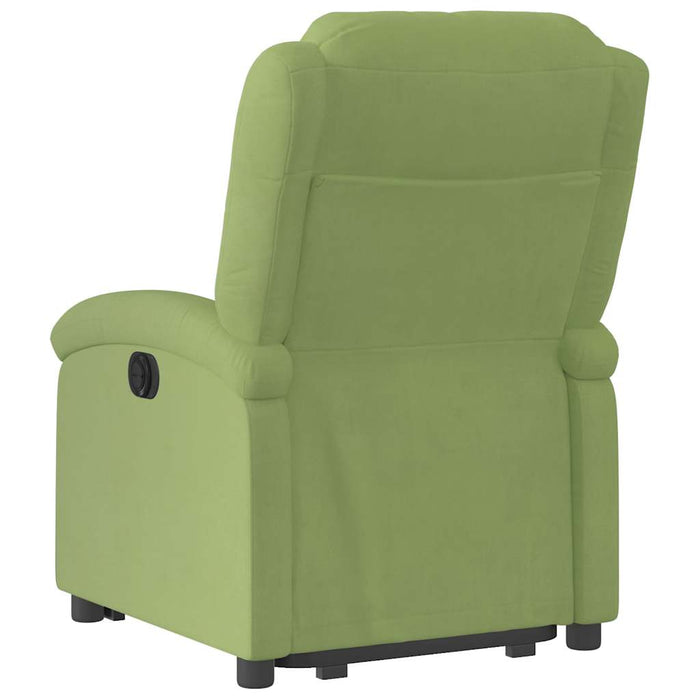 Fotoliu electric rabatabil cu ridicare, verde deschis, catifea WALTI