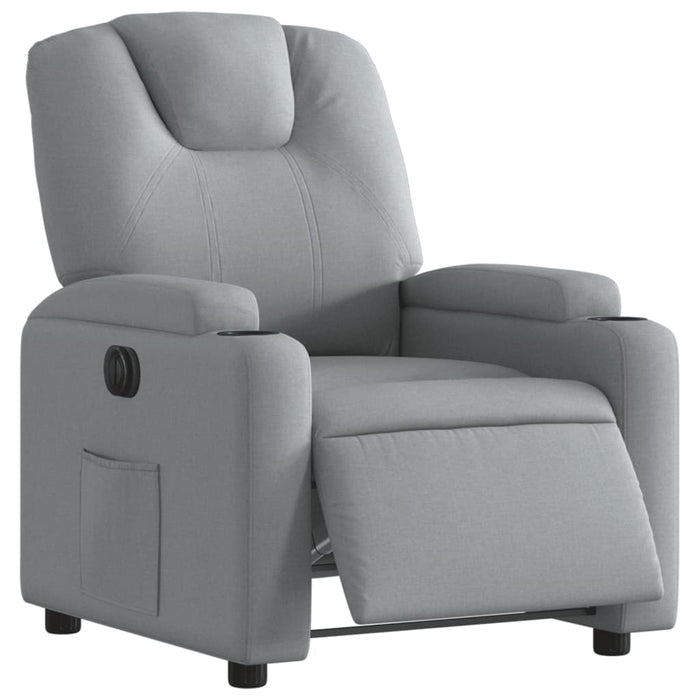 Fotoliu rabatabil electric, gri deschis, textil WALTI