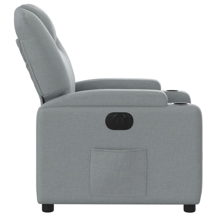Fotoliu rabatabil electric, gri deschis, textil WALTI