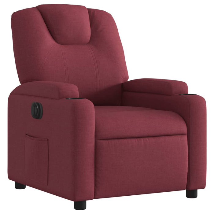 Fotoliu rabatabil electric, roșu vin, material textil - WALTI WALTI