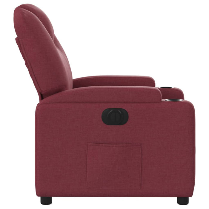 Fotoliu rabatabil electric, roșu vin, material textil - WALTI WALTI