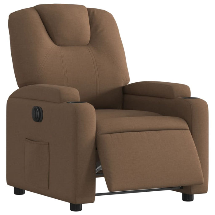 Fotoliu rabatabil electric, maro, material textil WALTI